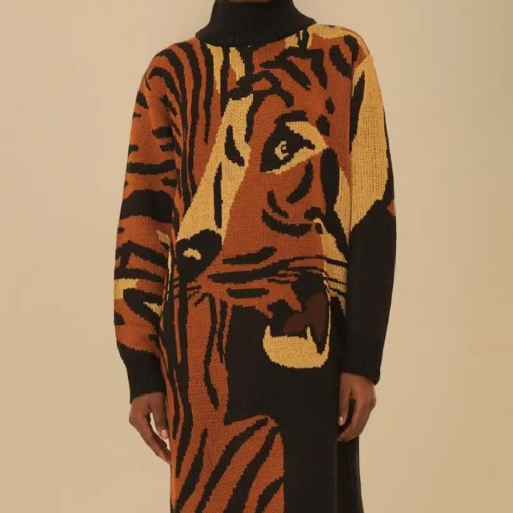 FARM Rio TIGRE DA NOITE KNIT DRESS